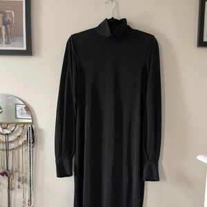 Black long sleeve turtle neck dress